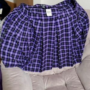 Plaid purple skirt w/ suspenders